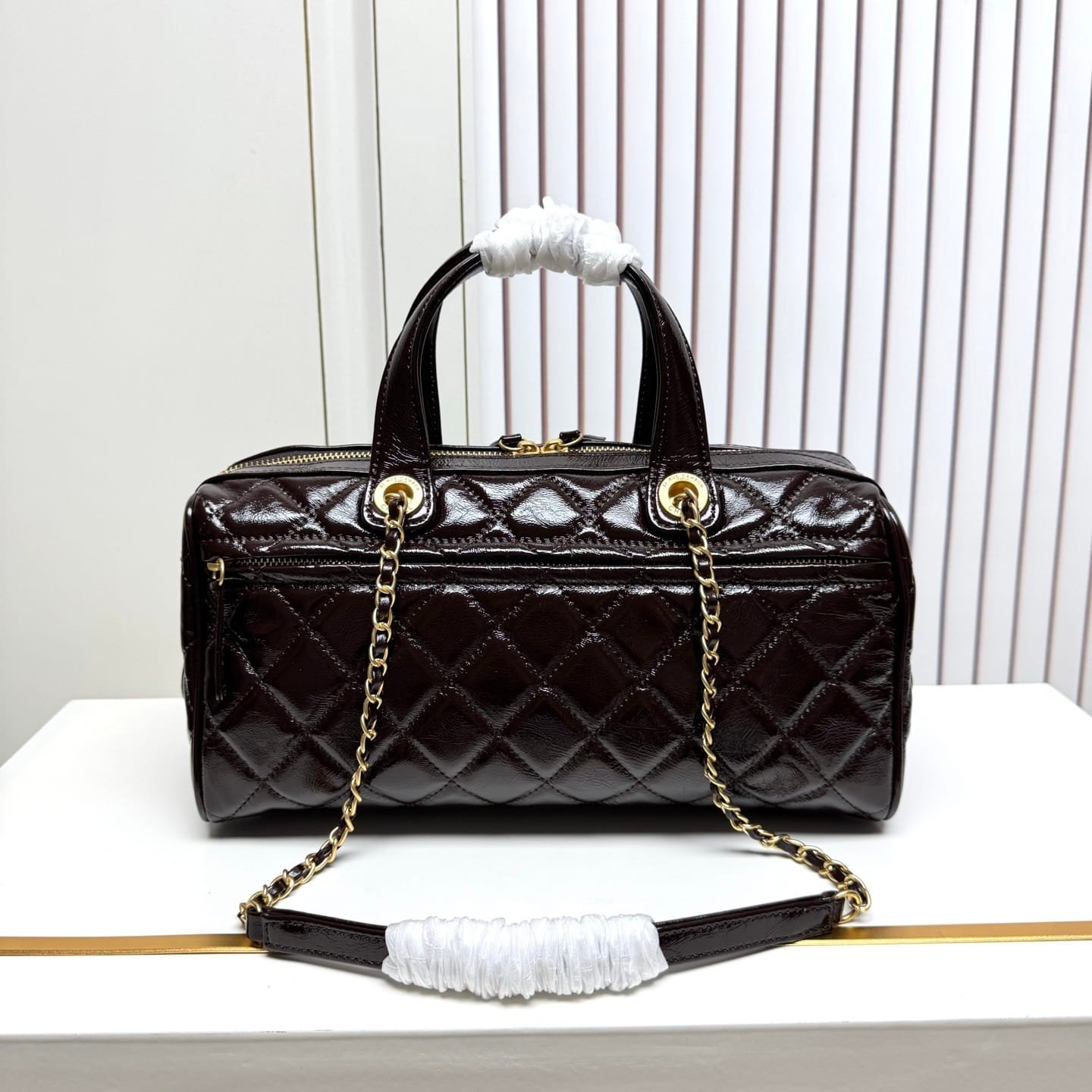 [S*per Vip 1:1] Ch**el Large Bowling Bag Dark Brown 31Cm As5579 B20674 94305
