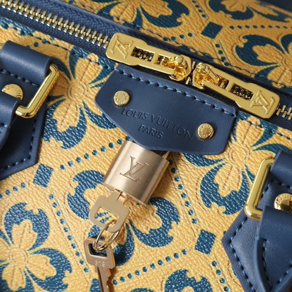 L0vis Vvtt0n Speedy Trunk 25 Blue And Gold 27Cm M27411