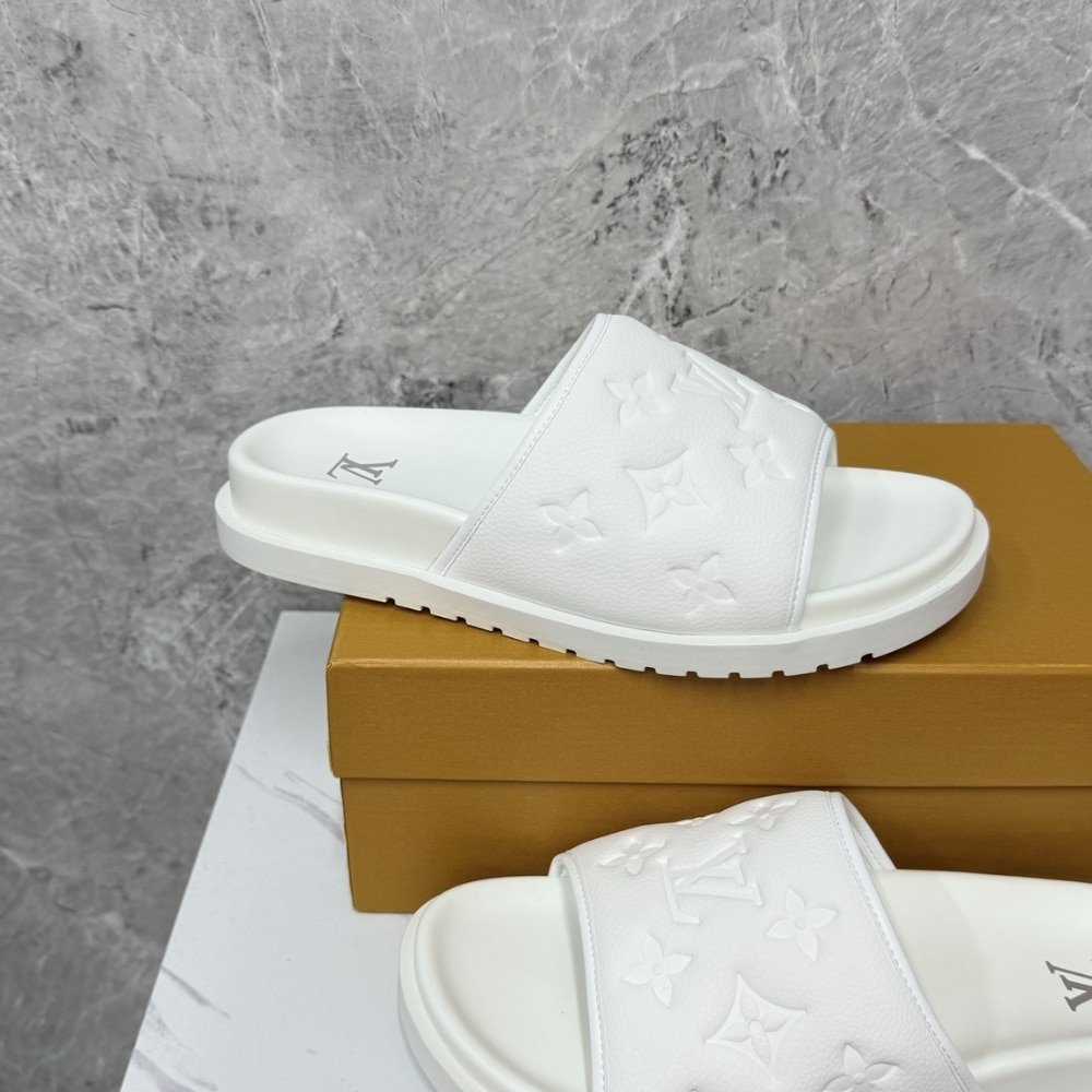 L0vis Vvtt0n Miami Mule Embossed Synthetic White 1Adggi