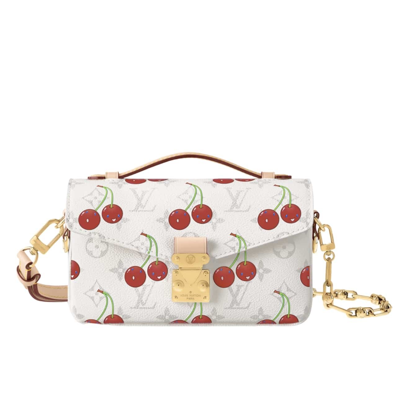 L0vis Vvtt0n X Murakami Pochette Métis East West Monogram Cherry White 21Cm M14231