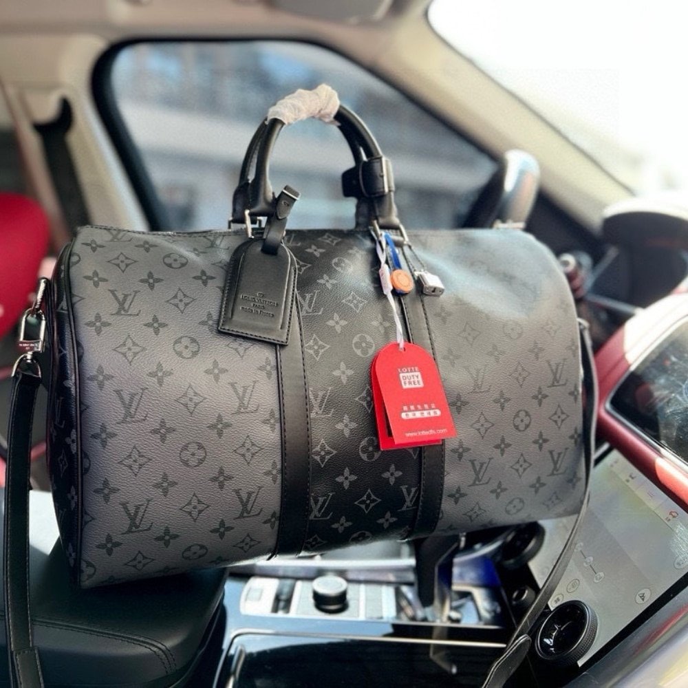 L0vis Vvtt0n Keepall Bandoulière 50 Monogram Eclipse Canvas Black And Grey 45Cm M45392