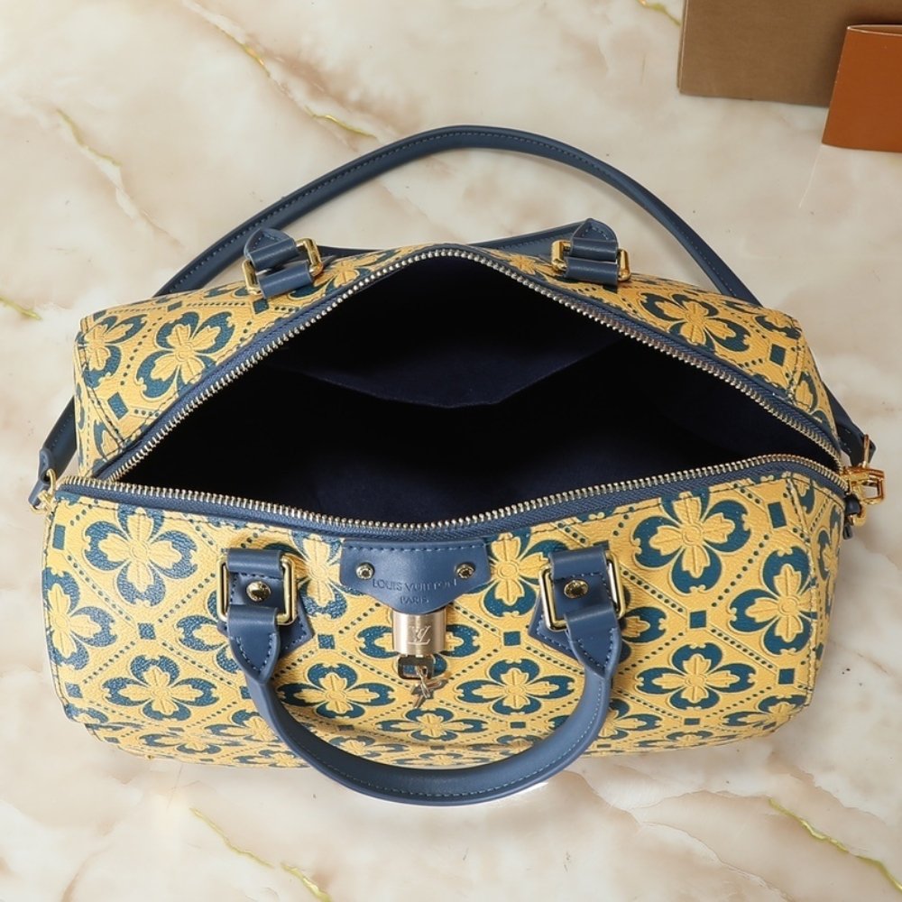 L0vis Vvtt0n Speedy Trunk 25 Blue And Gold 27Cm M27411