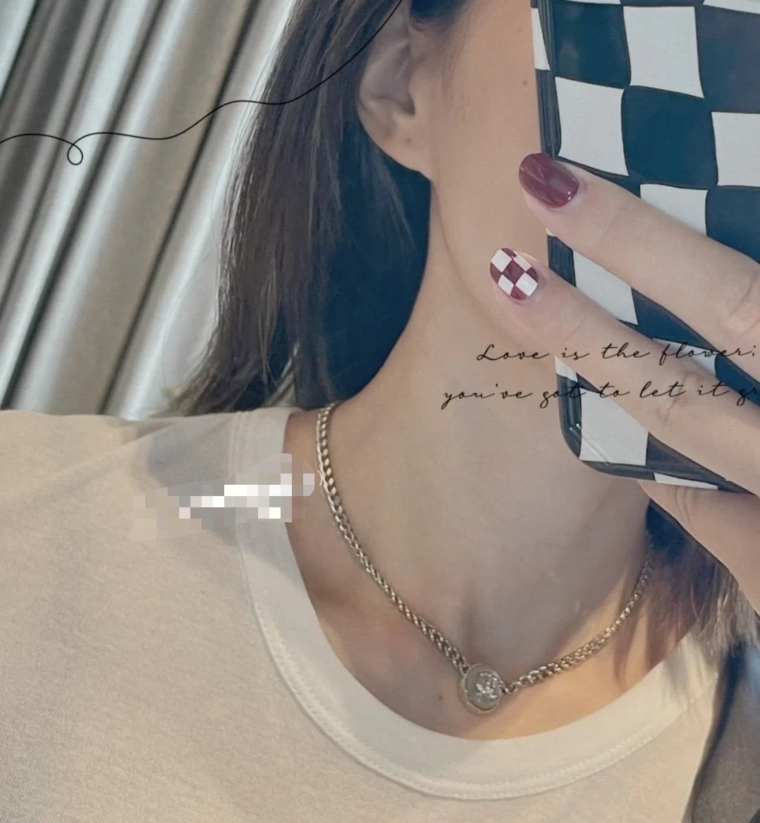 Ch**el Logo Cc Necklace In Gold Metal And Silver Resin
