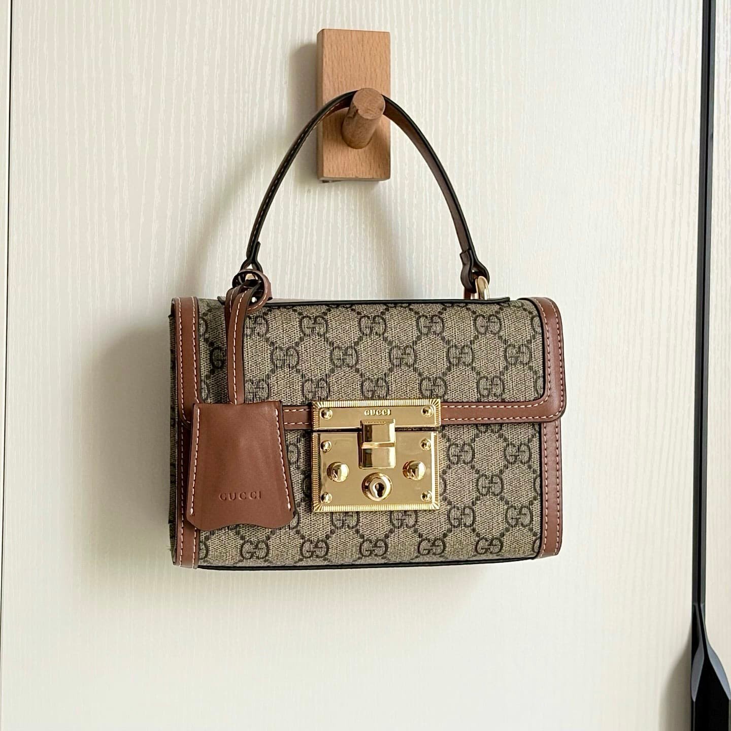 Gvc*1 Padlock Small Top Handle Bag Brown 20Cm ‎838999 Fad6L 9758