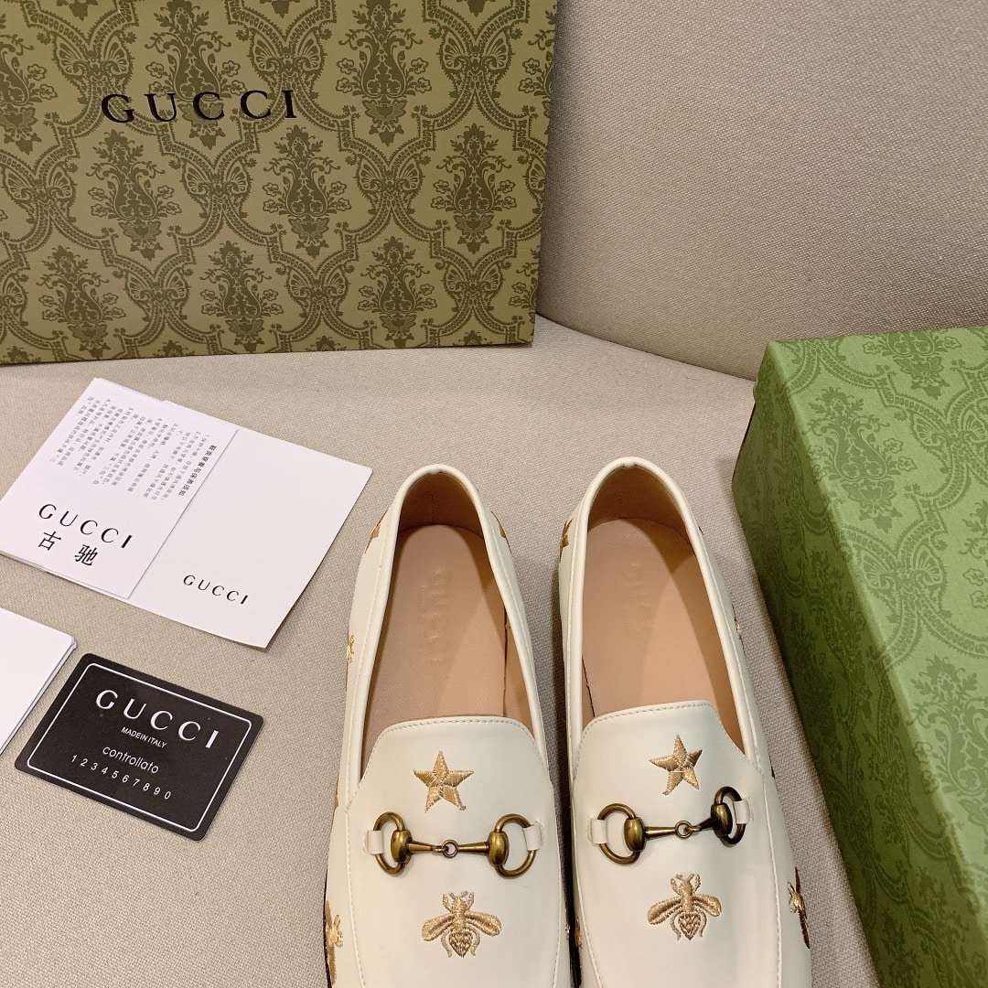 Gvc*1 Jordaan Embroidered Leather Loafer White 505281 D3V00 9022