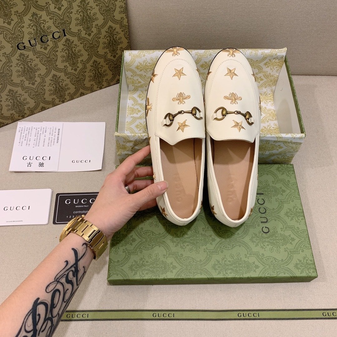 Gvc*1 Jordaan Embroidered Leather Loafer White 505281 D3V00 9022