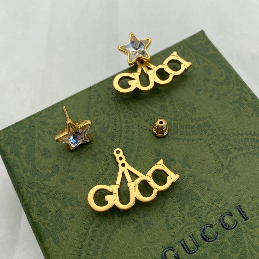 Gvc*1 Crystal Star Gold Earrings 679076 J1D50 8031