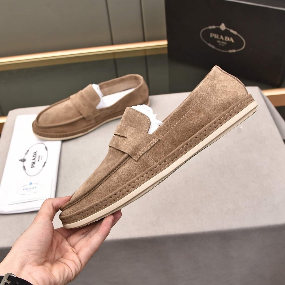 Pra*a Suede Loafers Leather Brown