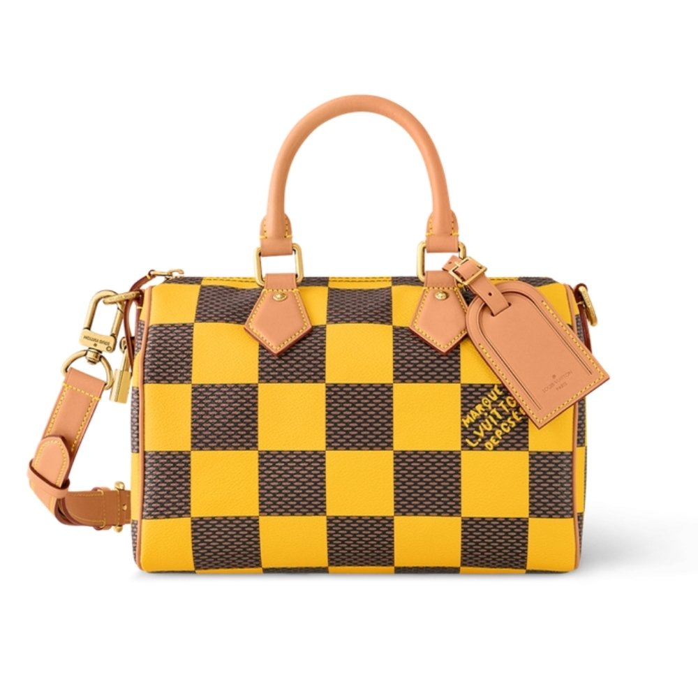 L0vis Vvtt0n Speedy Bandoulière 25 Damier Pop Yellow 25Cm N40584