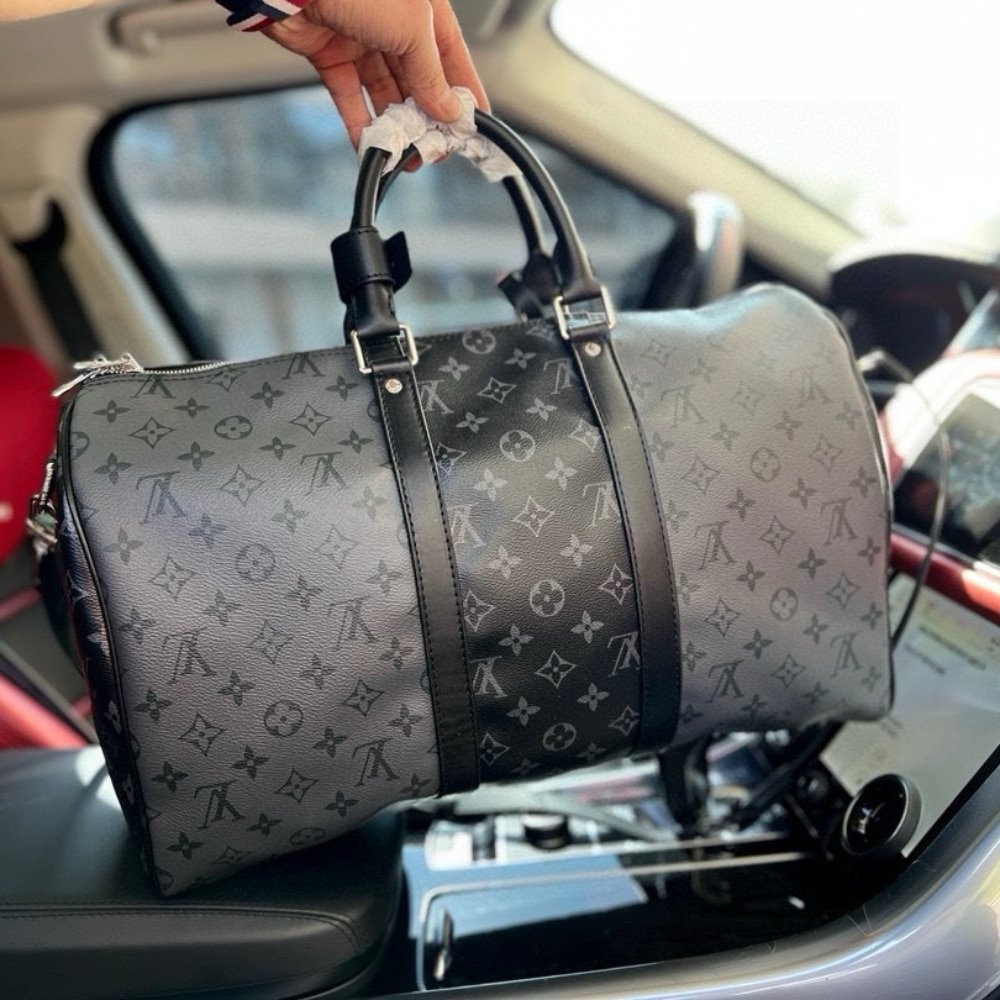 L0vis Vvtt0n Keepall Bandoulière 50 Monogram Eclipse Canvas Black And Grey 45Cm M45392