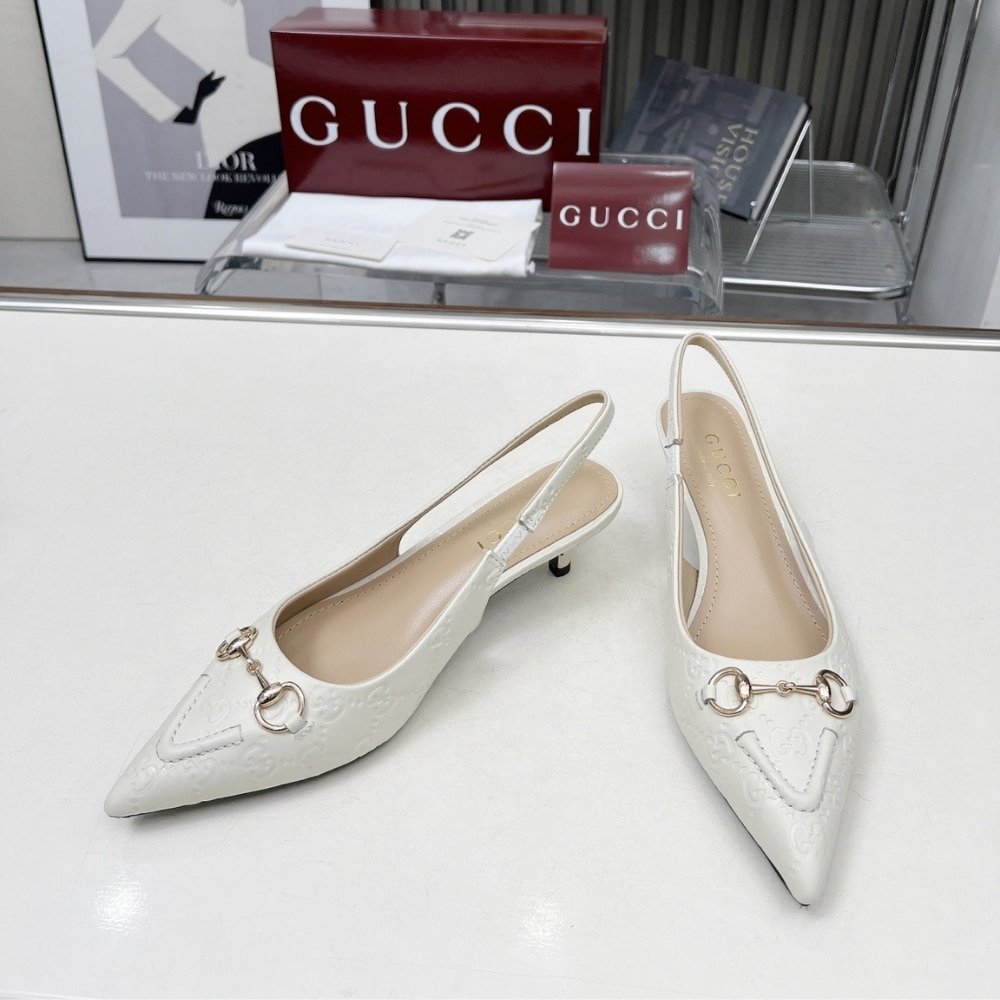 Gvc*1 Women Horsebit Slingback Pump White