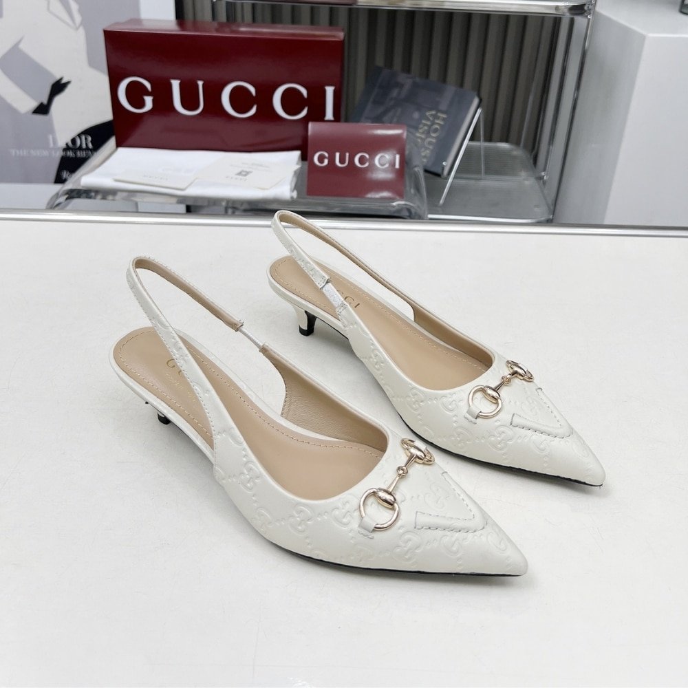 Gvc*1 Women Horsebit Slingback Pump White