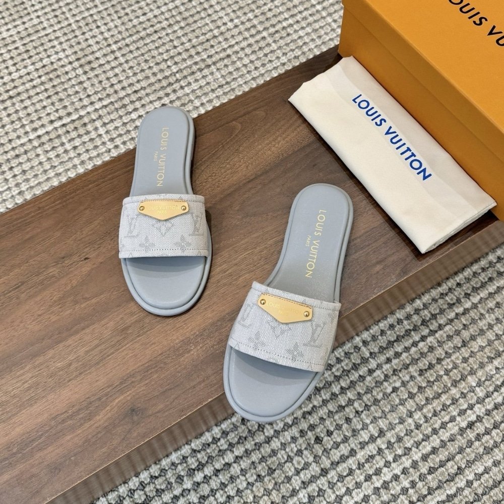 L0vis Vvtt0n Lily Flat Mule Gray 1Agxaa