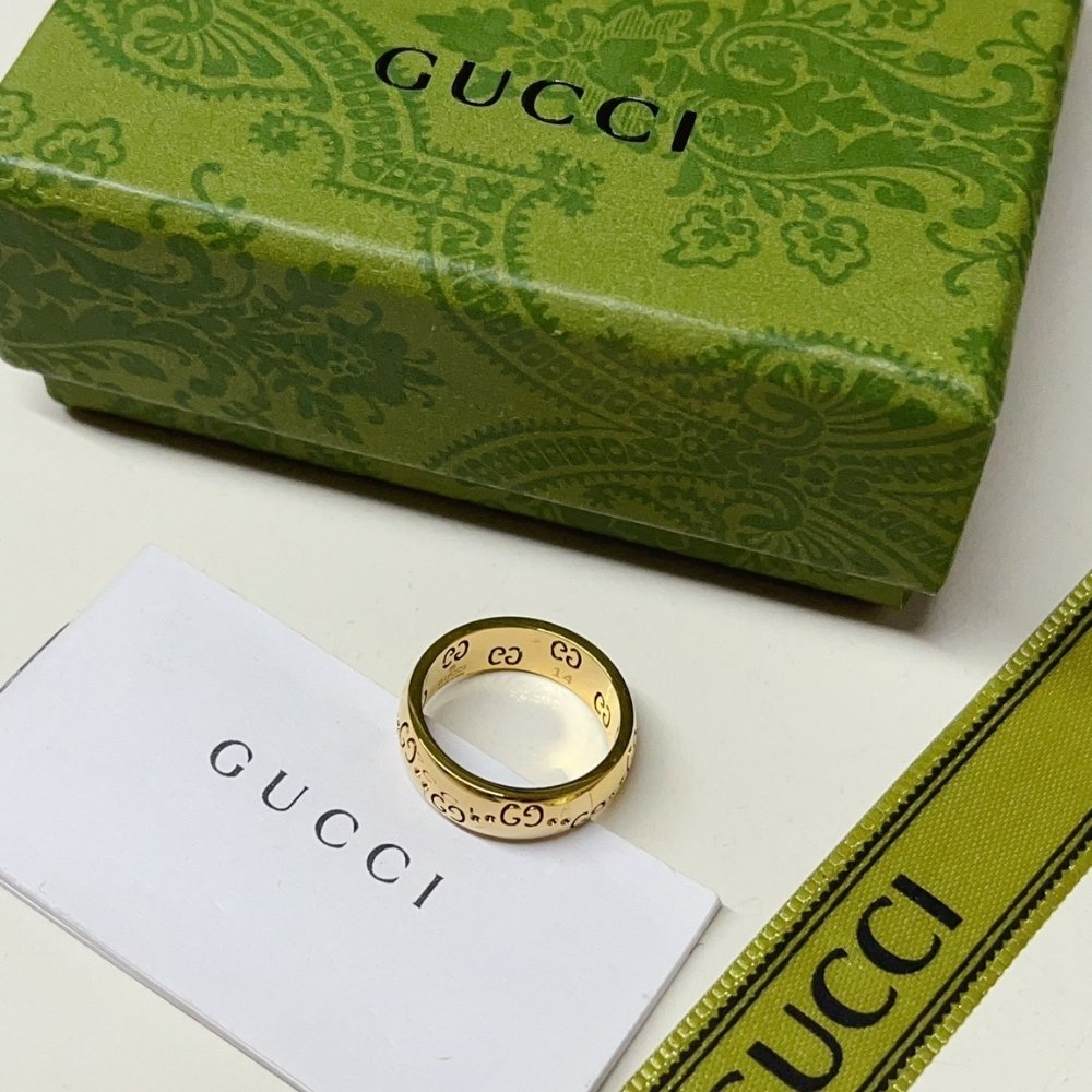 Gvc*1 Icon Gg Thin Ring Yellow Gold ‎804335 J8500 8000