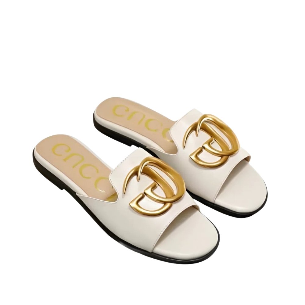 Gvc*1 Princetown Gg Slippers Leather White