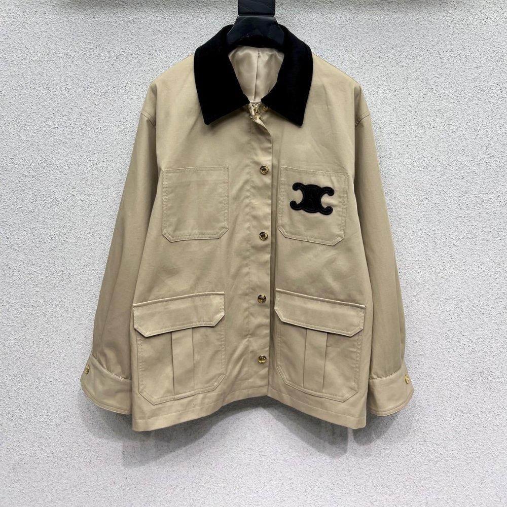 Ce1i*e Corduroy Lapel Jacket Beige