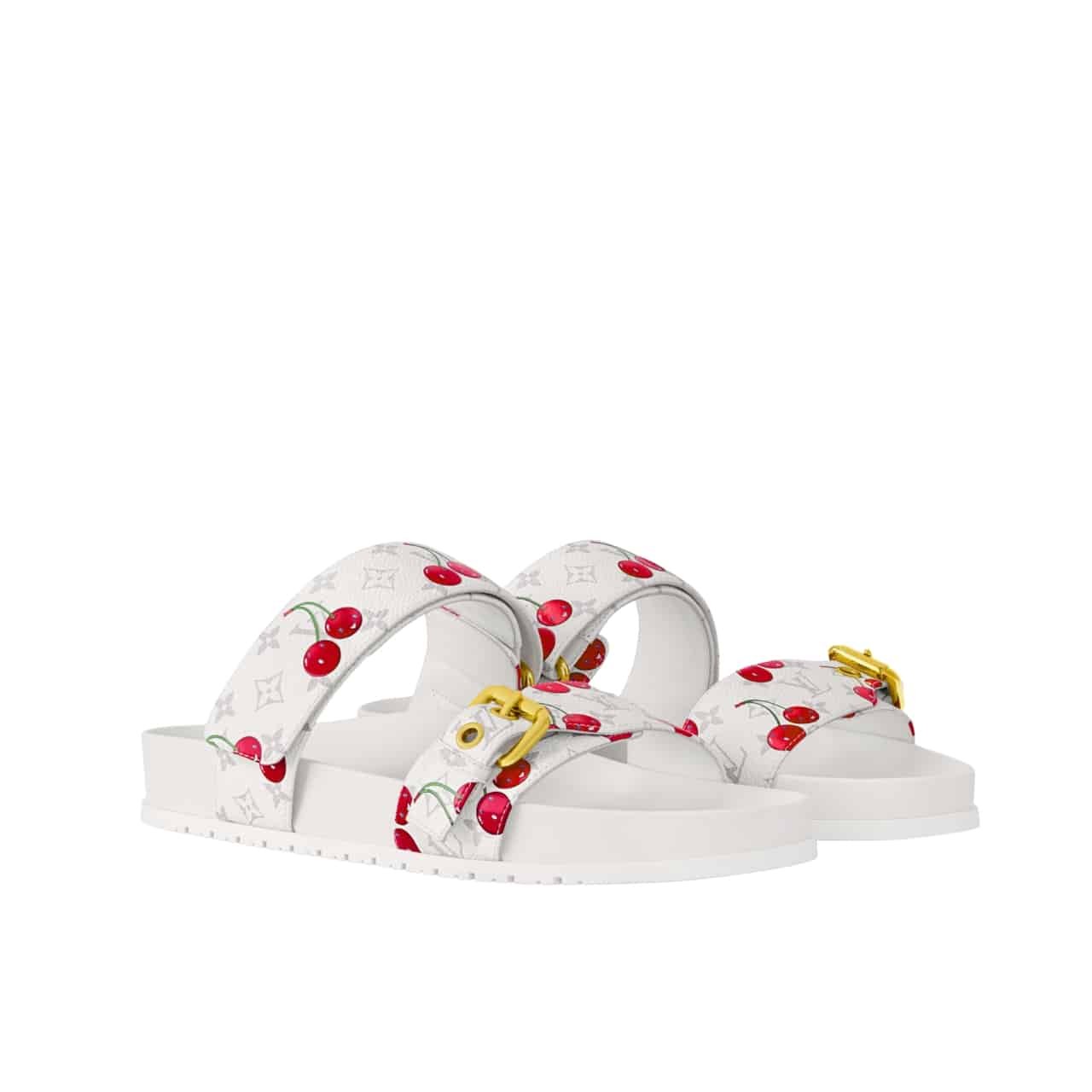 L0vis Vvtt0n X Takashi Murakami Bom Dia Flat Comfort Mule White 1Ahlz7