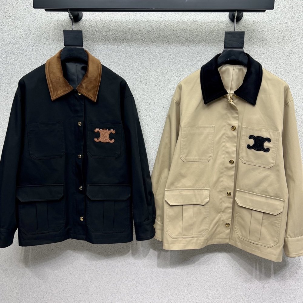Ce1i*e Corduroy Lapel Jacket Beige