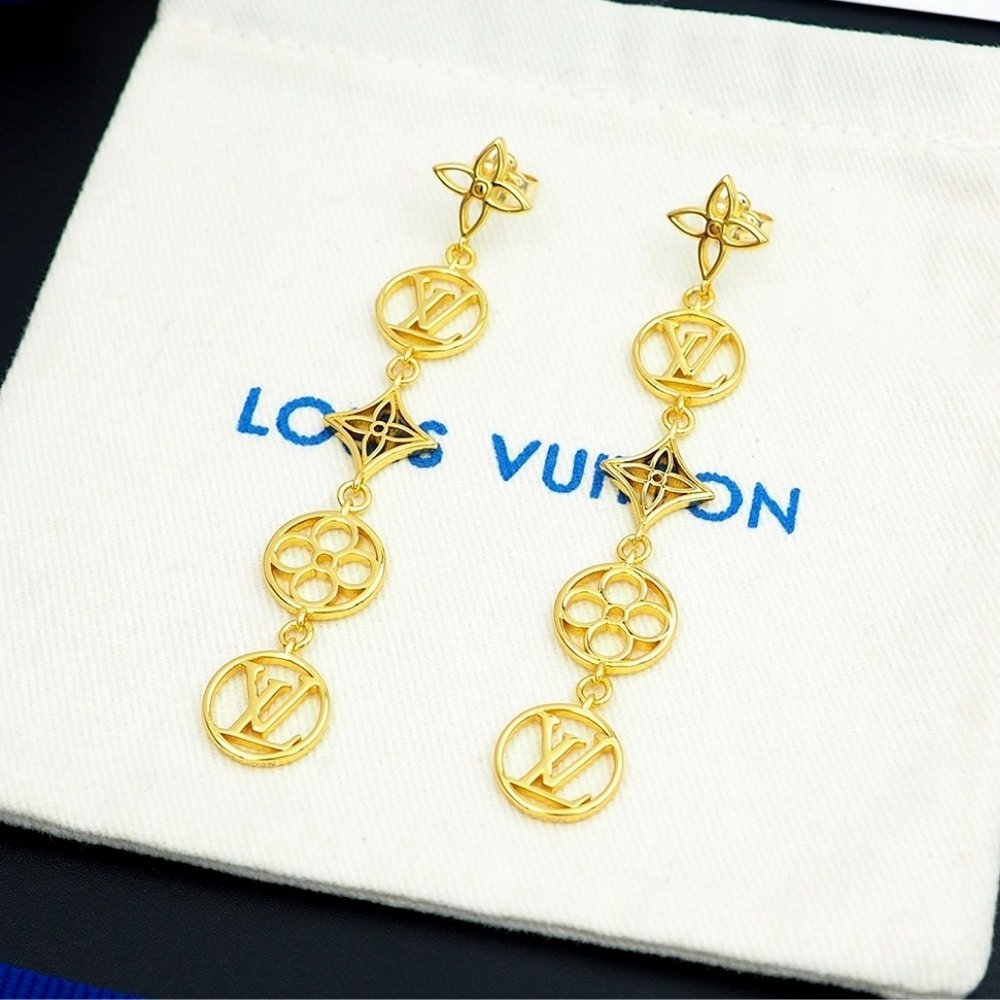 L0vis Vvtt0n Lv Lace Earrings Gold M01072