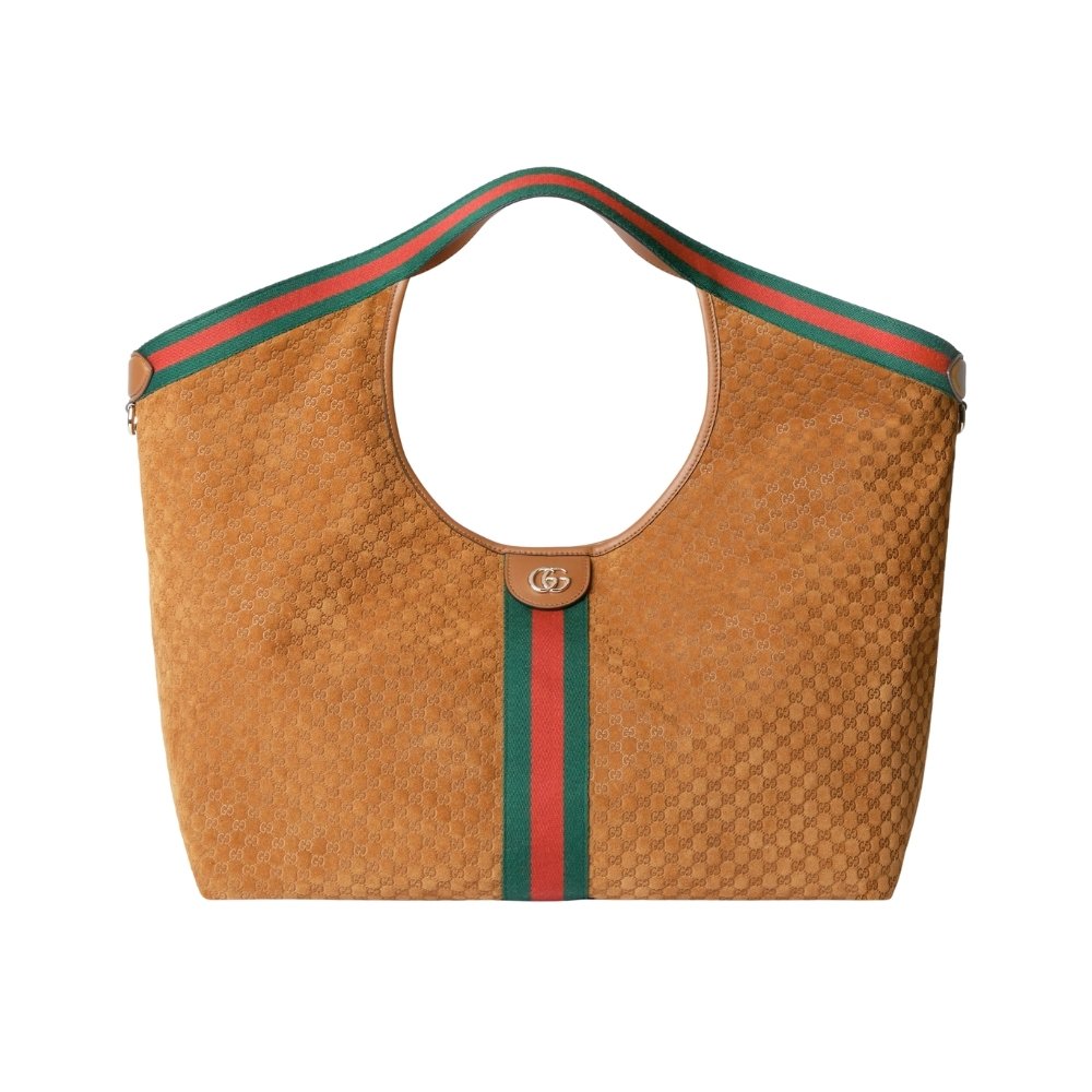 Gvc*1 Giglio Large Tote Bag Gg Suede Brown 60Cm 853971 Caab8 2147