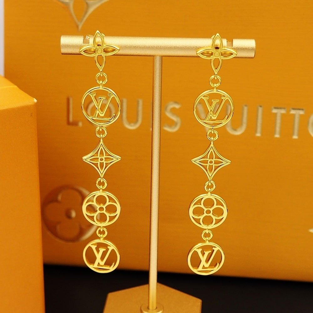 L0vis Vvtt0n Lv Lace Earrings Gold M01072