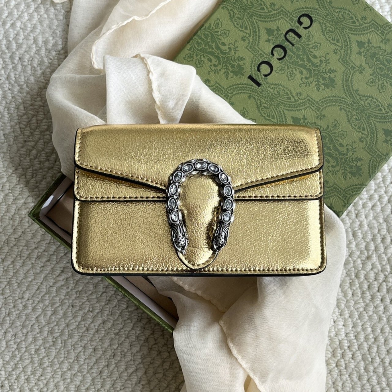 Gvc*1 Women’S Dionysus Mini Bag Gold Lame 16Cm 476432 1Trbn 8089