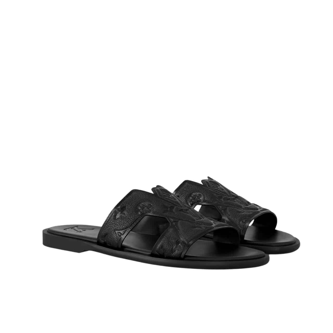 L0vis Vvtt0n Oasis Mule Monogram Pattern Black 1Achj6