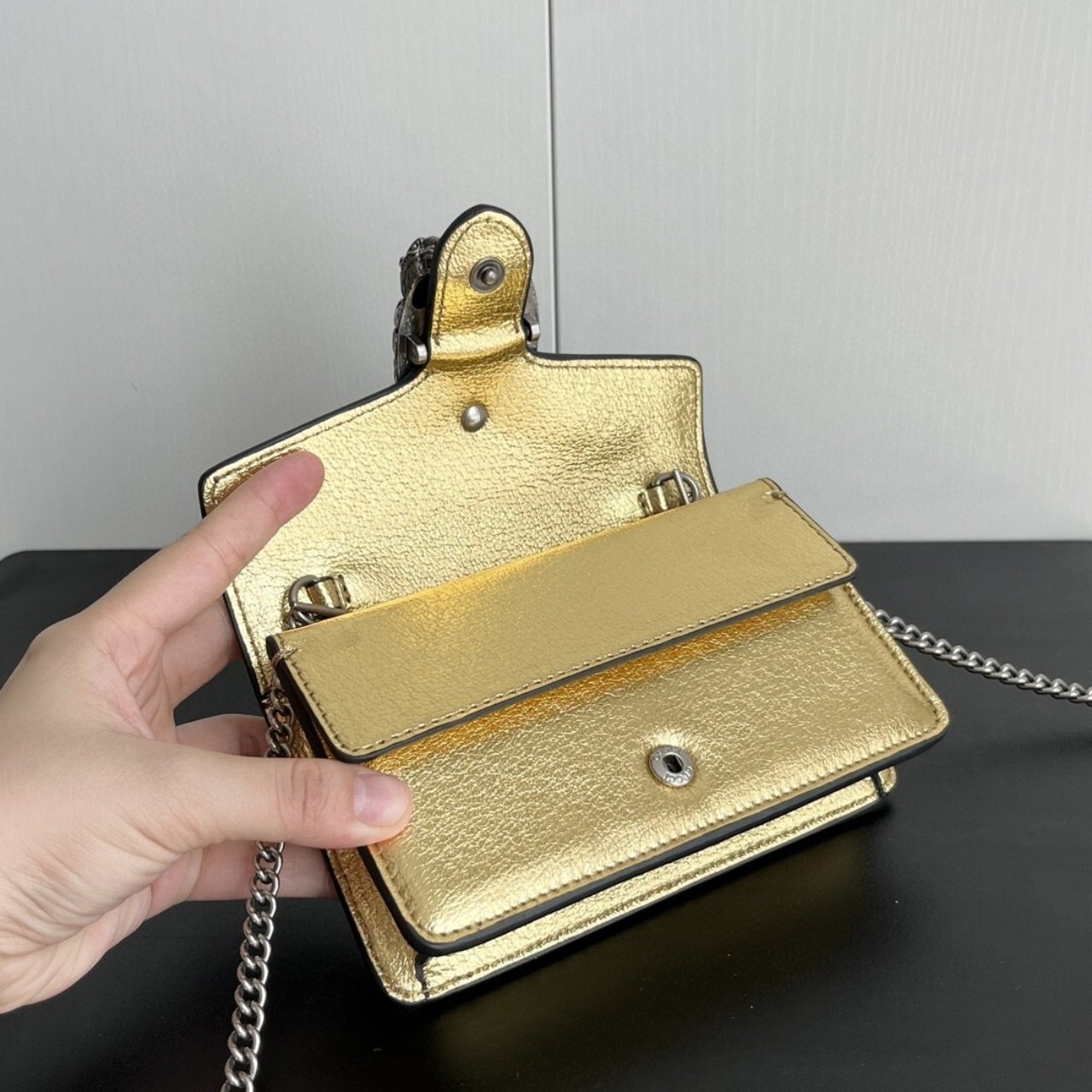 Gvc*1 Women’S Dionysus Mini Bag Gold Lame 16Cm 476432 1Trbn 8089