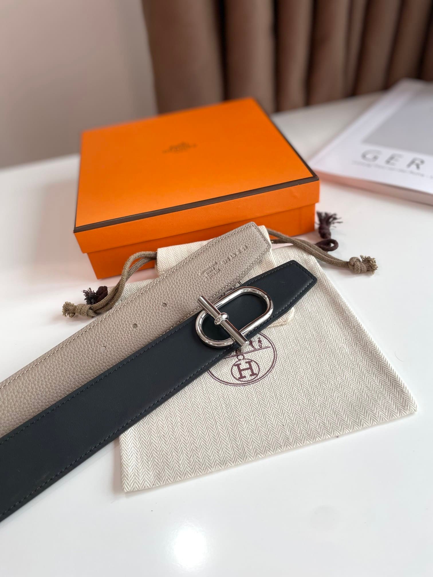 H**me5 Reversible Leather Belt Brown 38Mm