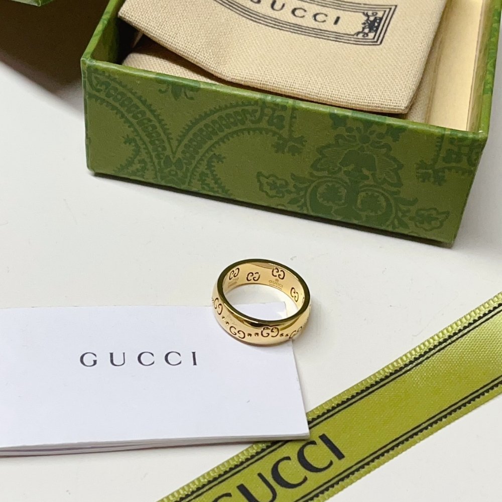 Gvc*1 Icon Gg Thin Ring Yellow Gold ‎804335 J8500 8000