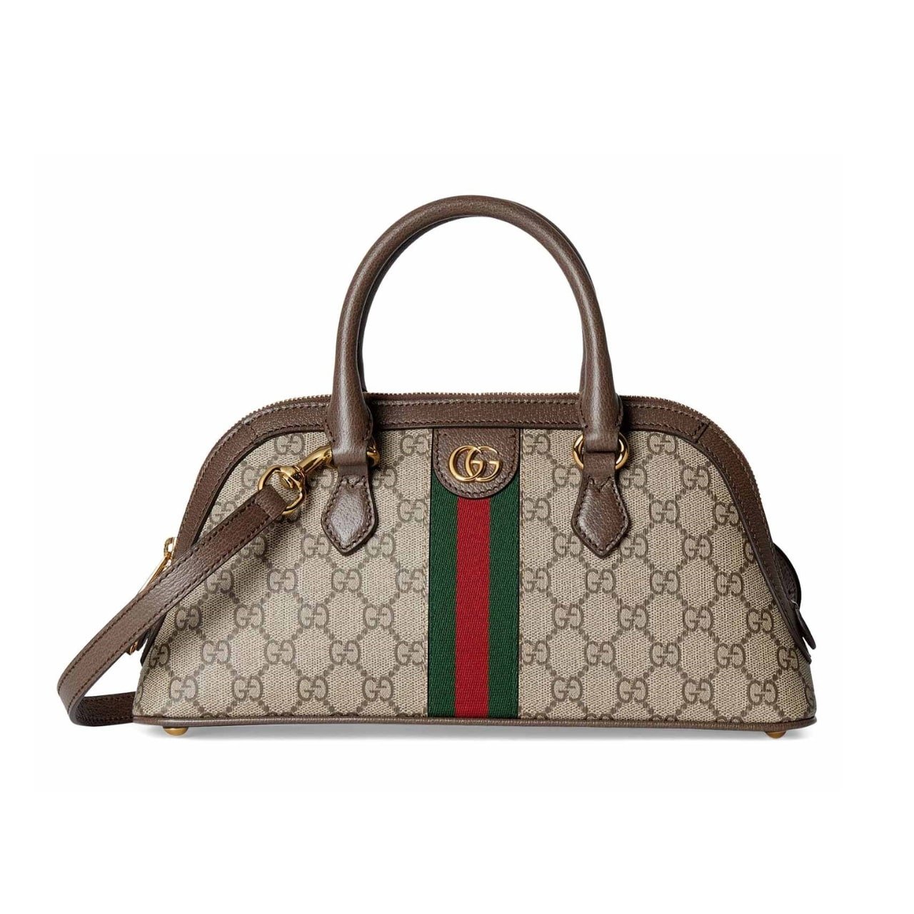 Gvc*1 Ophidia Small Top Handle Bag Beige And Ebony 30Cm