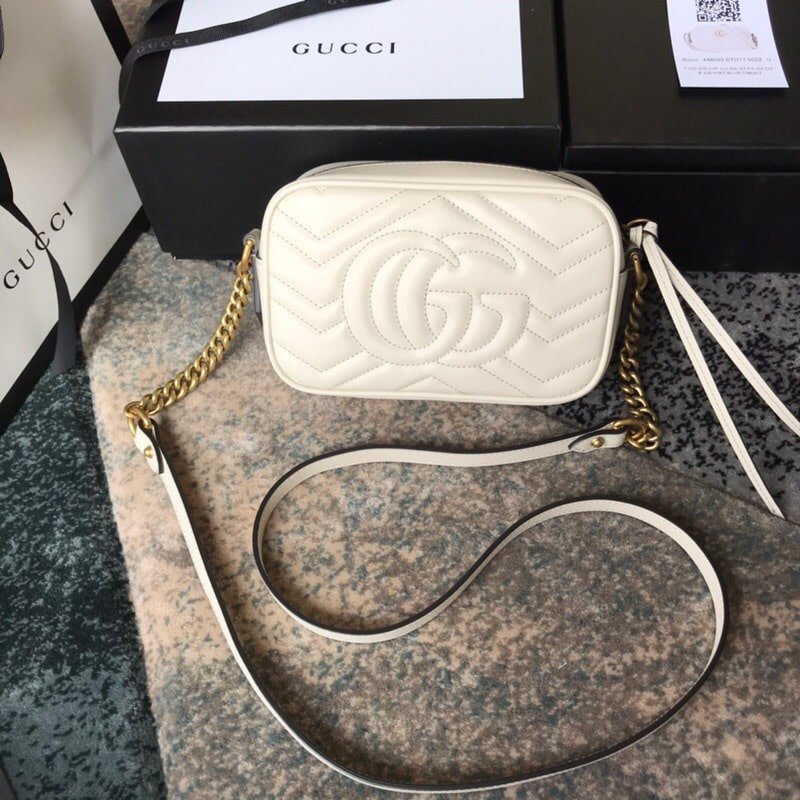 Gvc*1 Gg Marmont Small Camera Bag White 24Cm 447632 Dtd1T 9022
