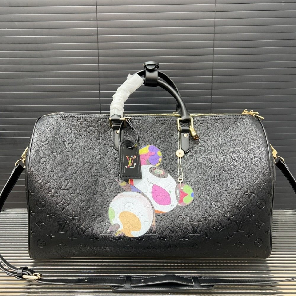 L0vis Vvtt0n X Takashi Murakami Keepall Black 45Cm M13761
