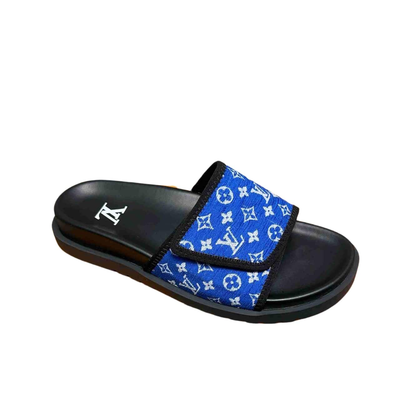 L0vis Vvtt0n Velcro Slides Monogram Blue