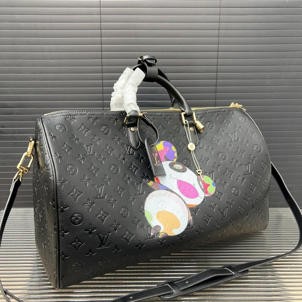 L0vis Vvtt0n X Takashi Murakami Keepall Black 45Cm M13761