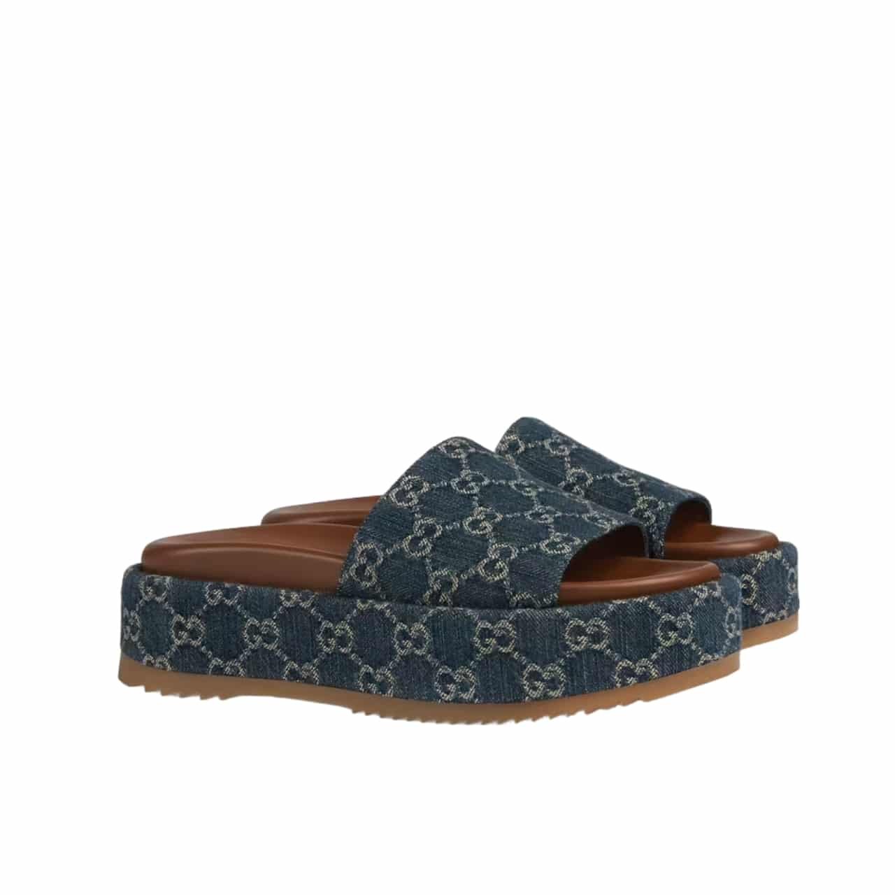 Gvc*1 Women’S Platform Slide Sandal Blue ‎623212 2Kq00 4402