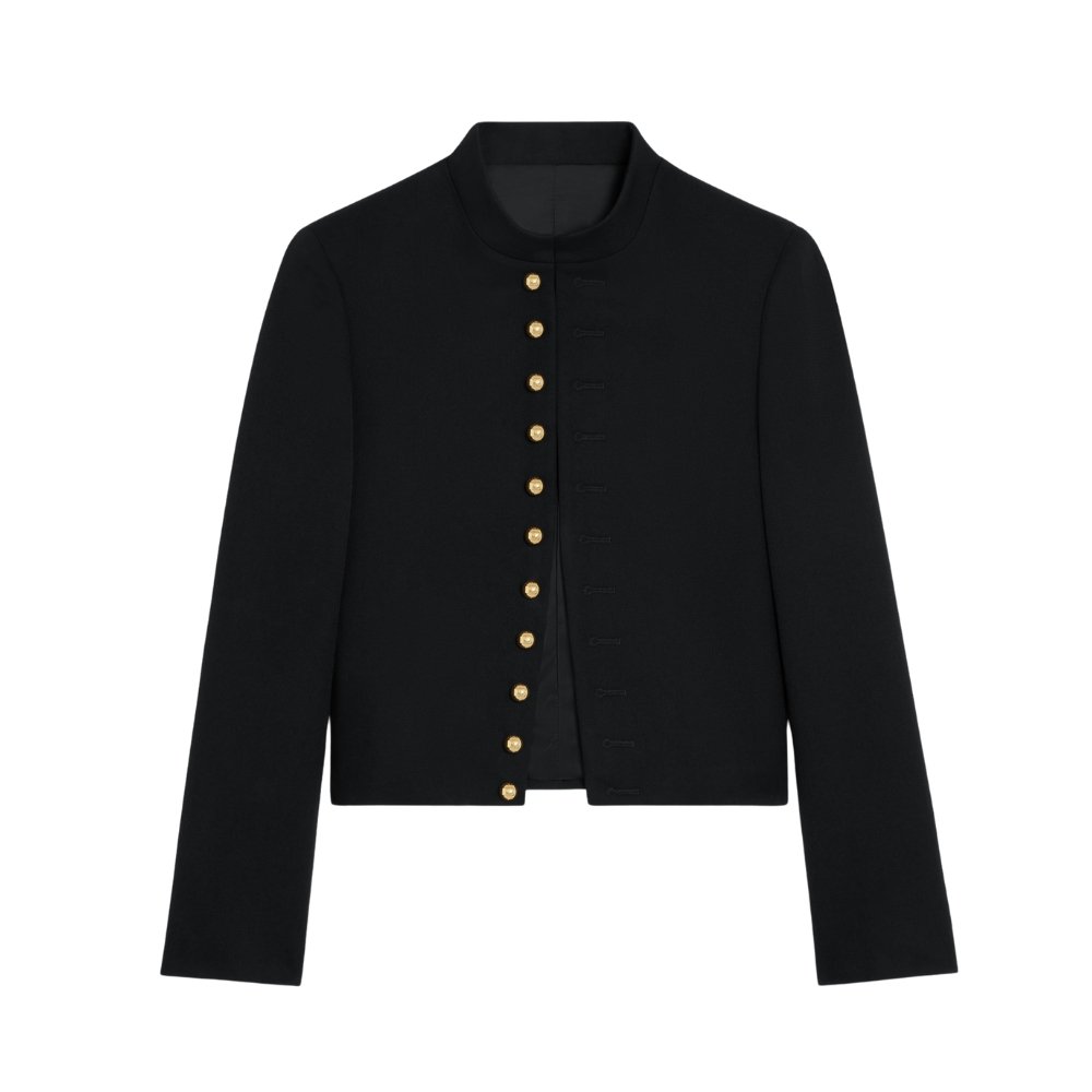 Ce1i*e Military Jacket In Diagonal Wool Black 2V34P092D 38No