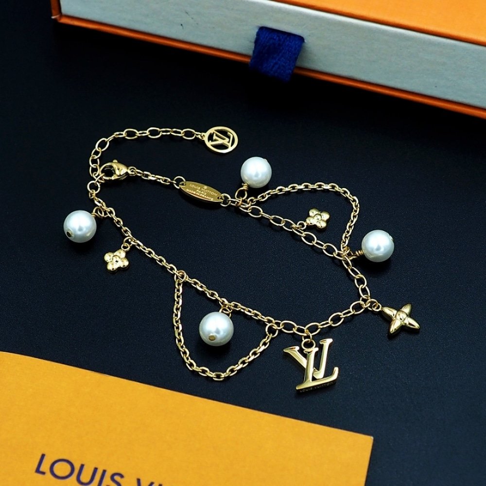 L0vis Vvtt0n Blooming Pearls Bracelet Gold M1684A