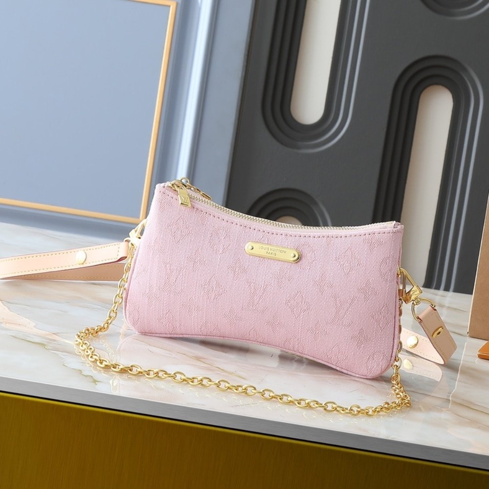 L0vis Vvtt0n Liv Pochette Monogram Denim Washed Pink 24Cm M14159