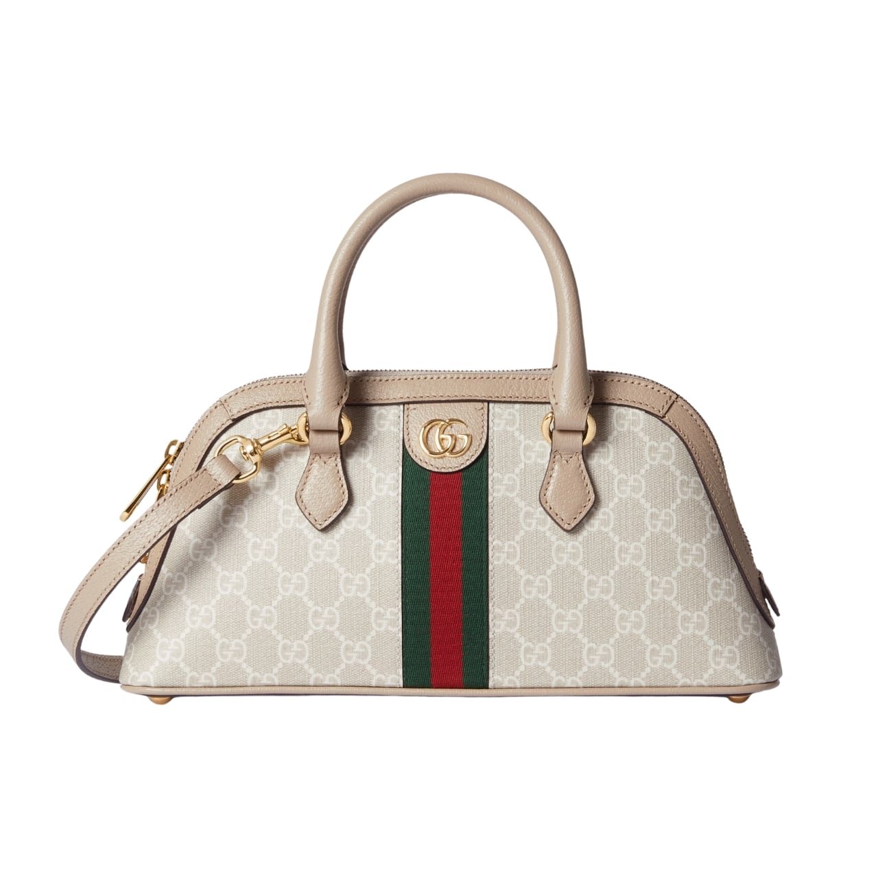 Gvc*1 Ophidia Small Top Handle Bag Beige And White 30Cm
