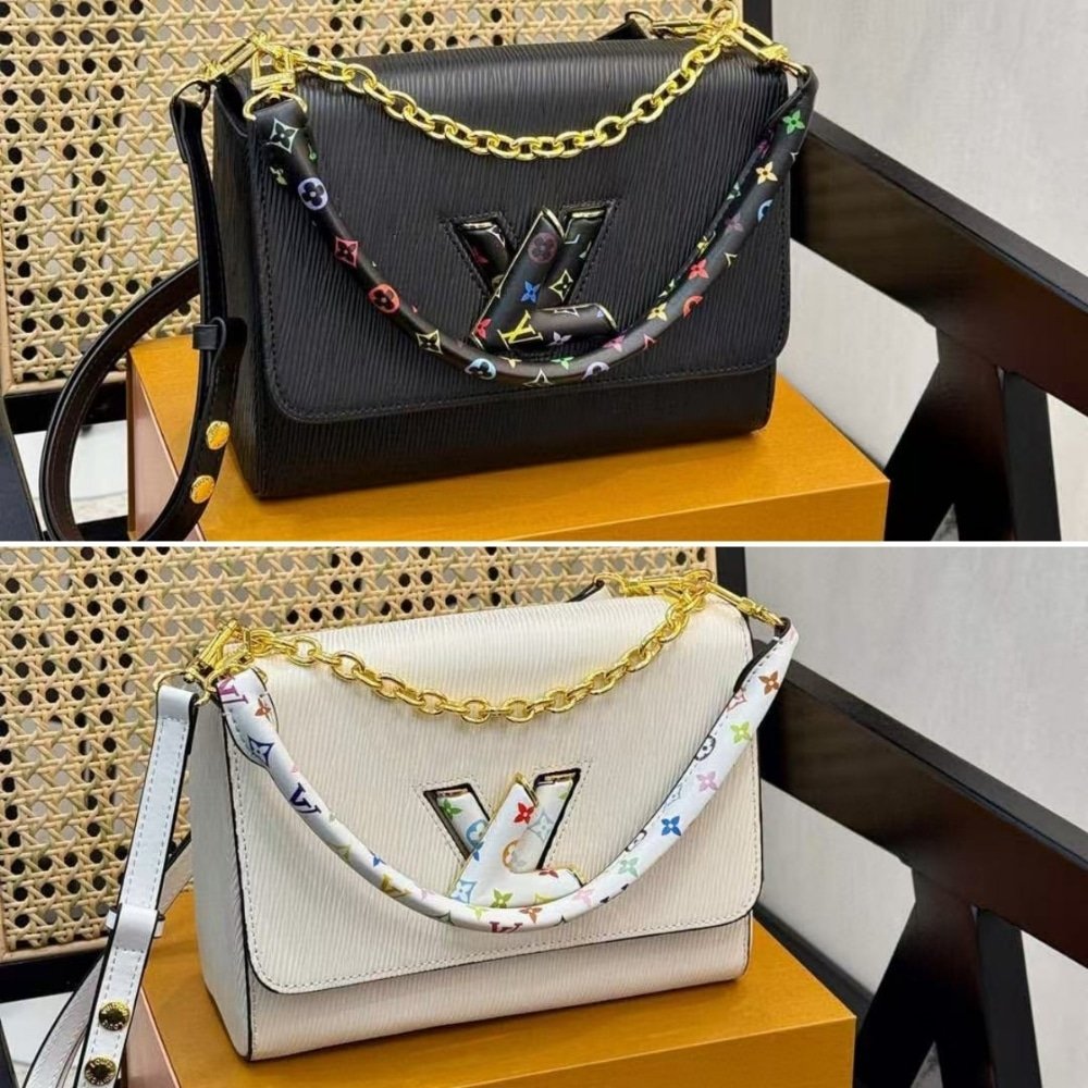 L0vis Vvtt0n X Takashi Murakami Lv Twist MM Slim Bag White 23Cm M13678
