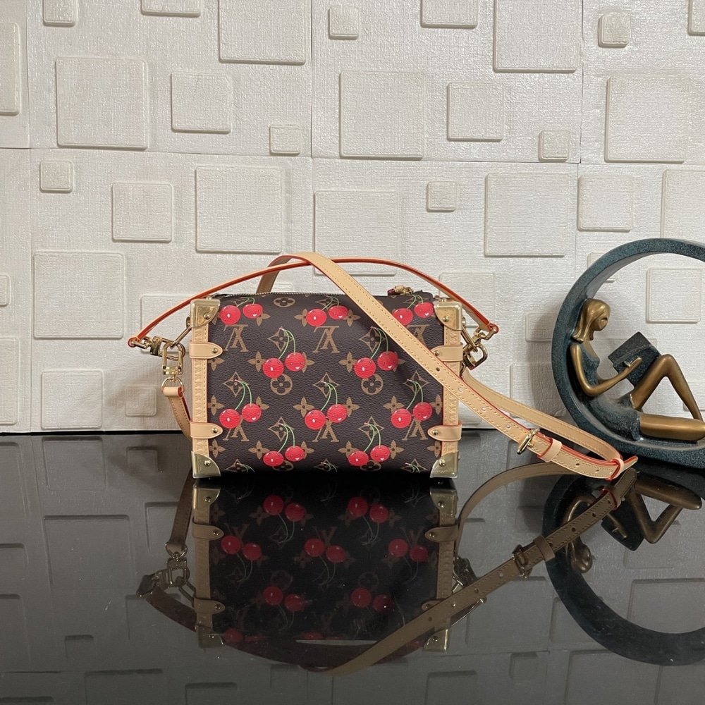 [S*per Vip 1:1] L0vis Vvtt0n X Murakami Side Trunk MM Monogram Cerise Brown 23Cm M14278