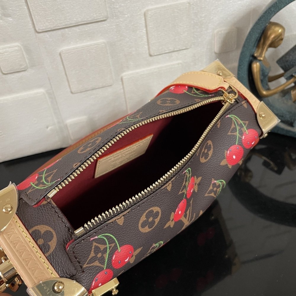 [S*per Vip 1:1] L0vis Vvtt0n X Murakami Side Trunk MM Monogram Cerise Brown 23Cm M14278
