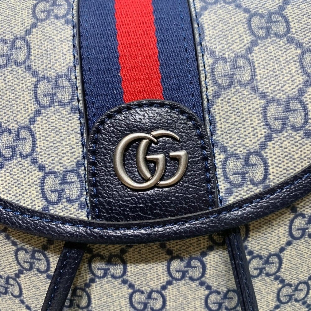 Gvc*1 Ophidia Gg Svp*me Canvas Mini Backpack Beige Blue 20Cm 795221 96Iwn 4076