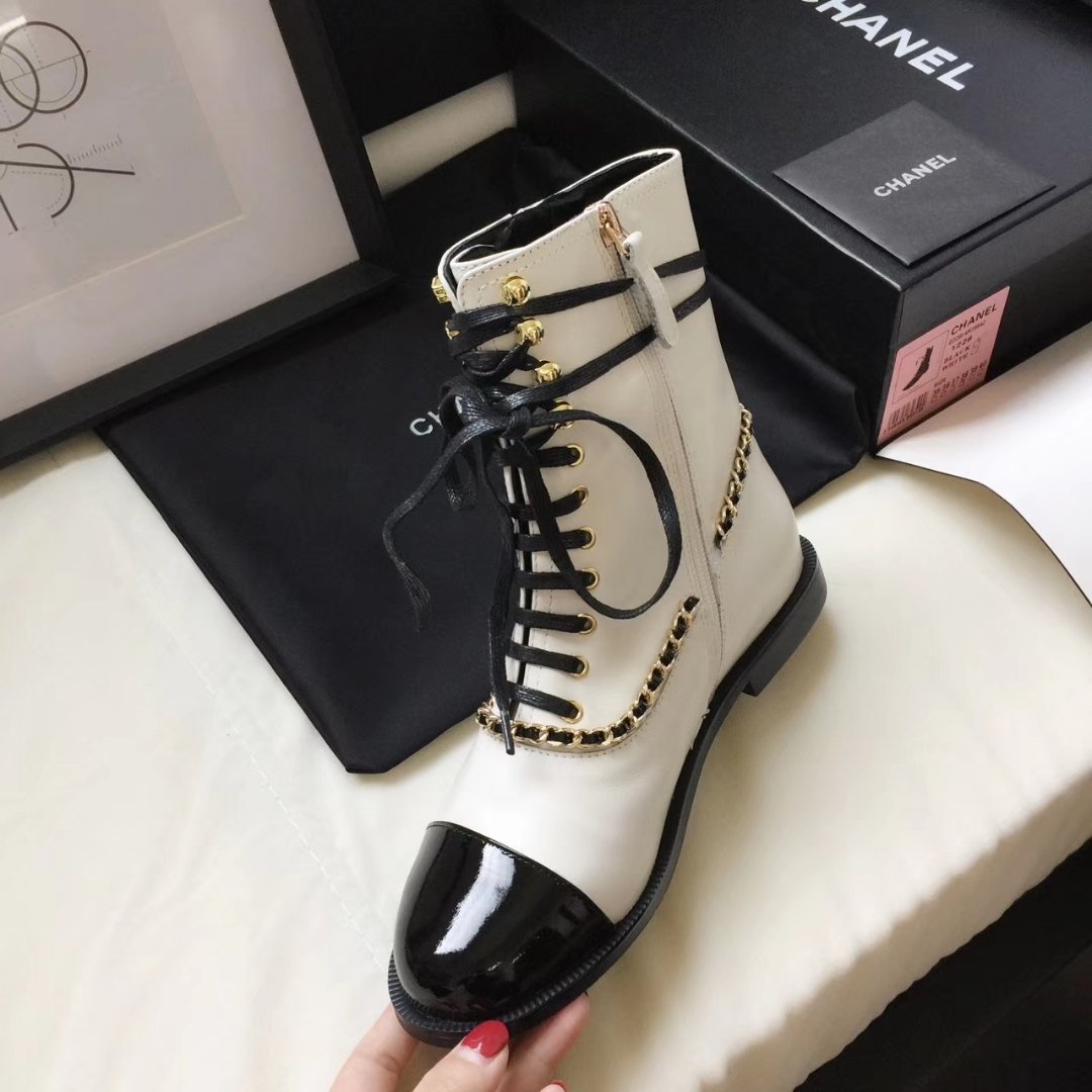 Ch**el Botas Para Mujer White And Black