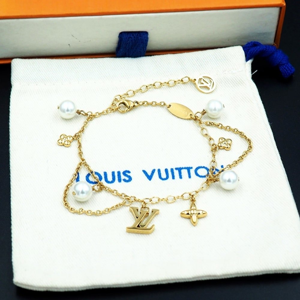 L0vis Vvtt0n Blooming Pearls Bracelet Gold M1684A