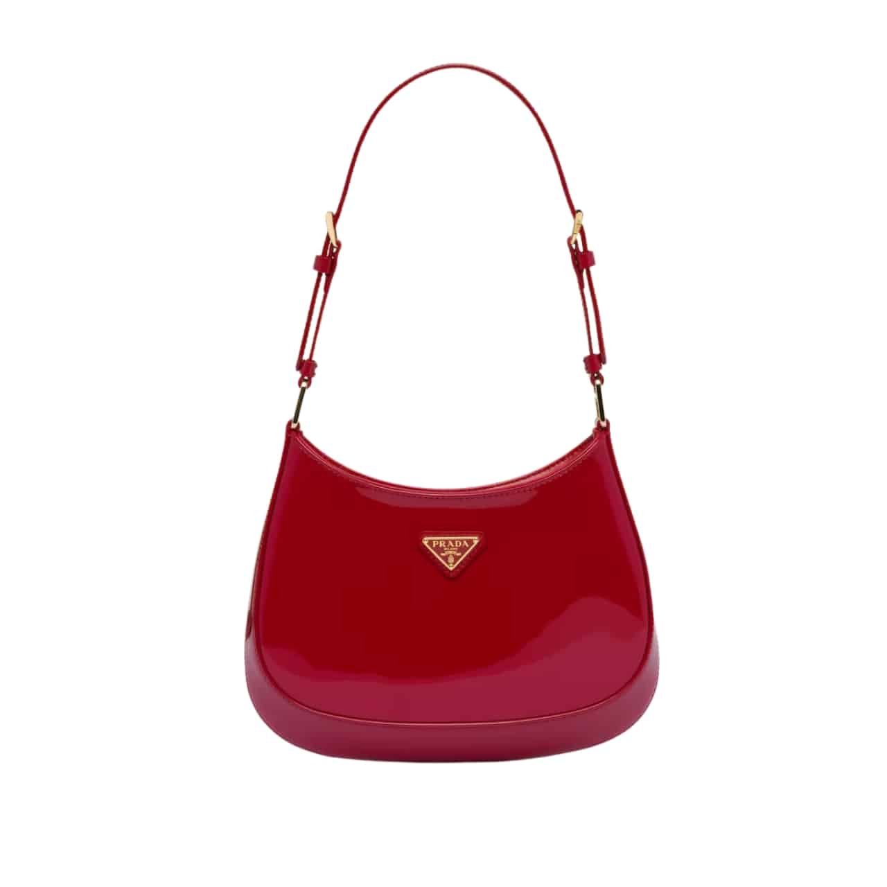 Pra*a Cleo Patent Leather Bag Cherry Red 27Cm 1Bc169 069 F0E06 V Hoo
