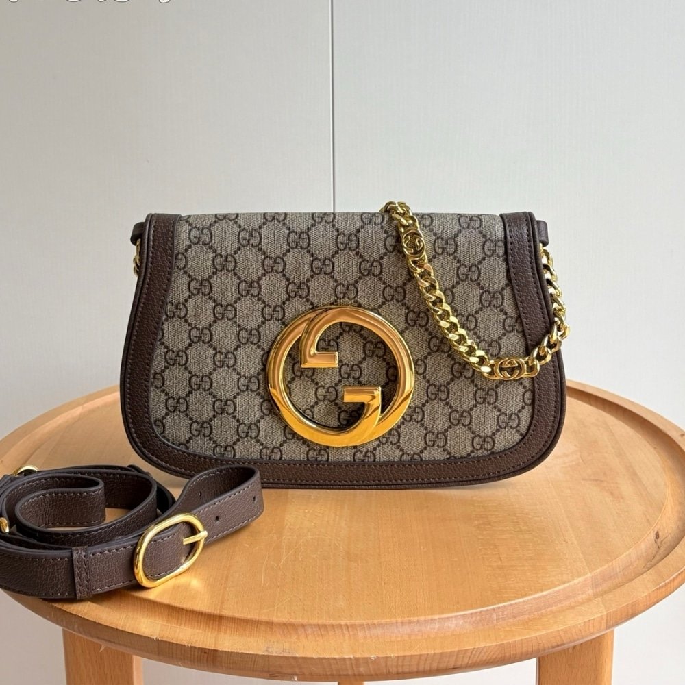 Gvc*1 Blondie Shoulder Bag Beige And Ebony Gg Svp*me Canvas 28Cm ‎699268 K9Gsg 8358