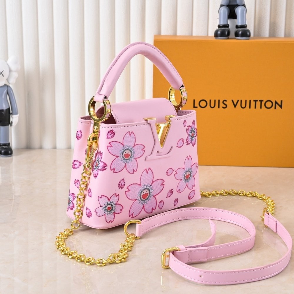 L0vis Vvtt0n X Takashi Murakami Capucines Mini Pink 21Cm M13249