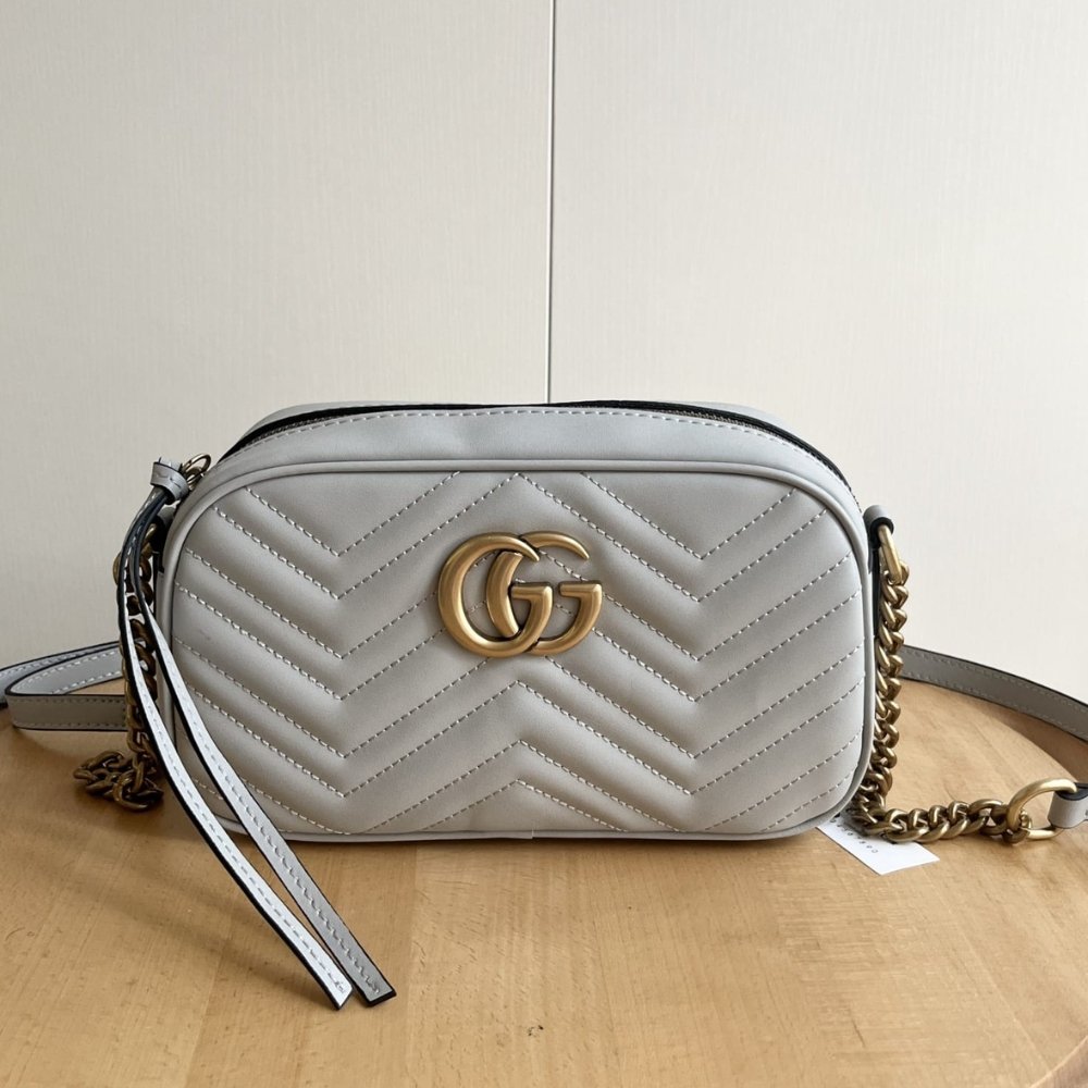 Gvc*1 Gg Marmont Small Shoulder Bag Light Grey 24Cm 447632 Aabzb 1712
